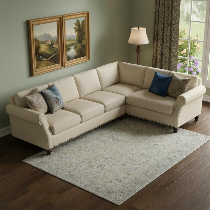 8' X 10' Floral Area Rug (551084) - Gray