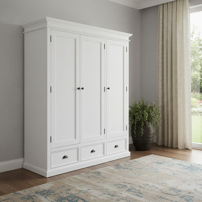 Solid Wood Frame Standard Curio Cabinet With Six Shelves - Off-White