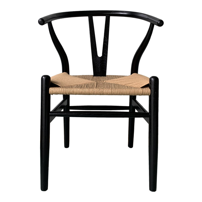 Solid Wood Wishbone Back Dining Arm Chairs (Set of 2) - Black