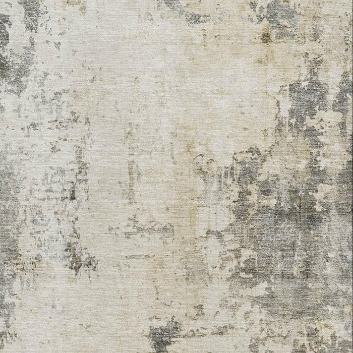 10' X 14' Abstract Washable Area Rug With UV Protection (714877) - Pewter / Ivory