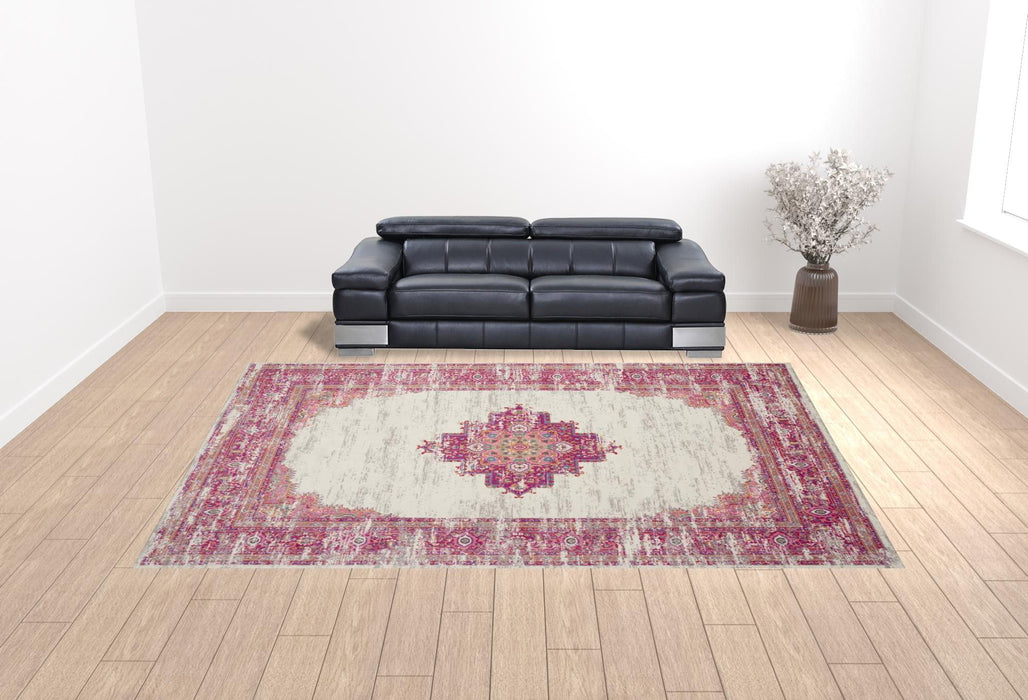 12' x 15' Moroccan Power Loom Distressed Area Rug - Red