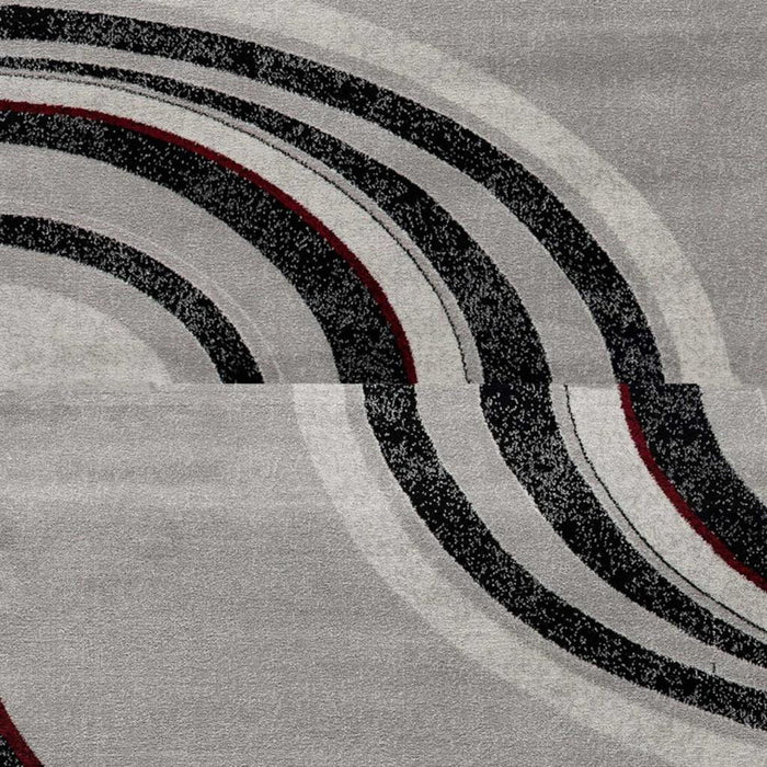 16' Abstract Runner Rug (610152) - Gray / Black
