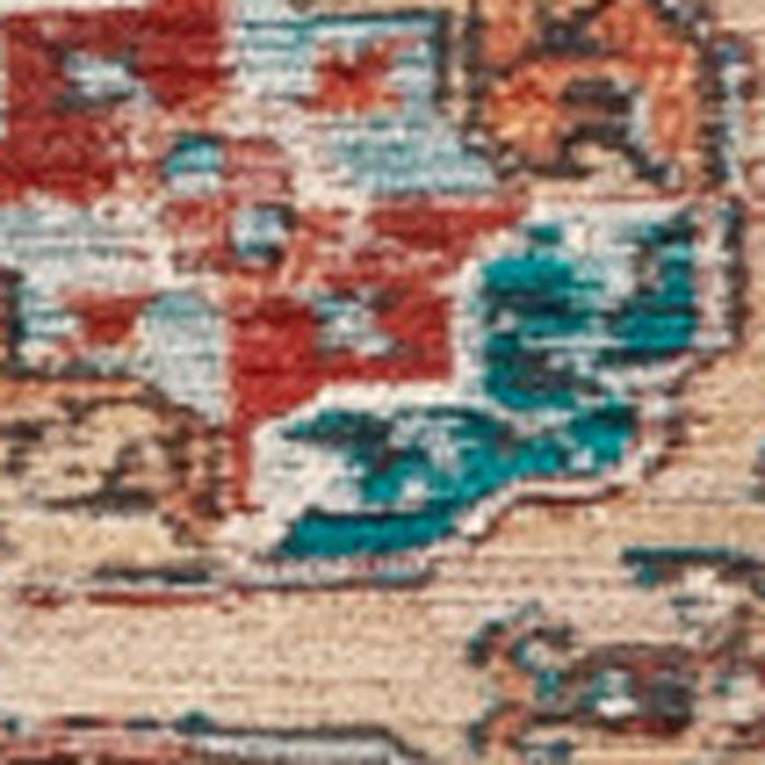 7' X 9' Tribal Washable Area Rug With UV Protection (609961) - Orange / Red
