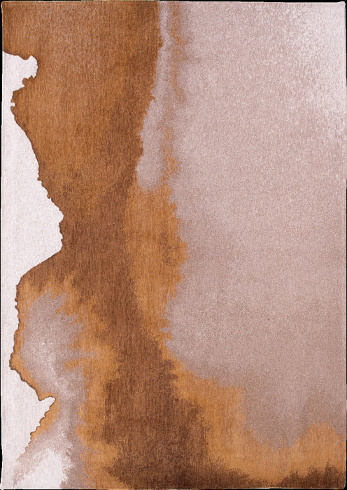 7' x 9' Abstract Non Skid Area Rug - Yellow And Brown