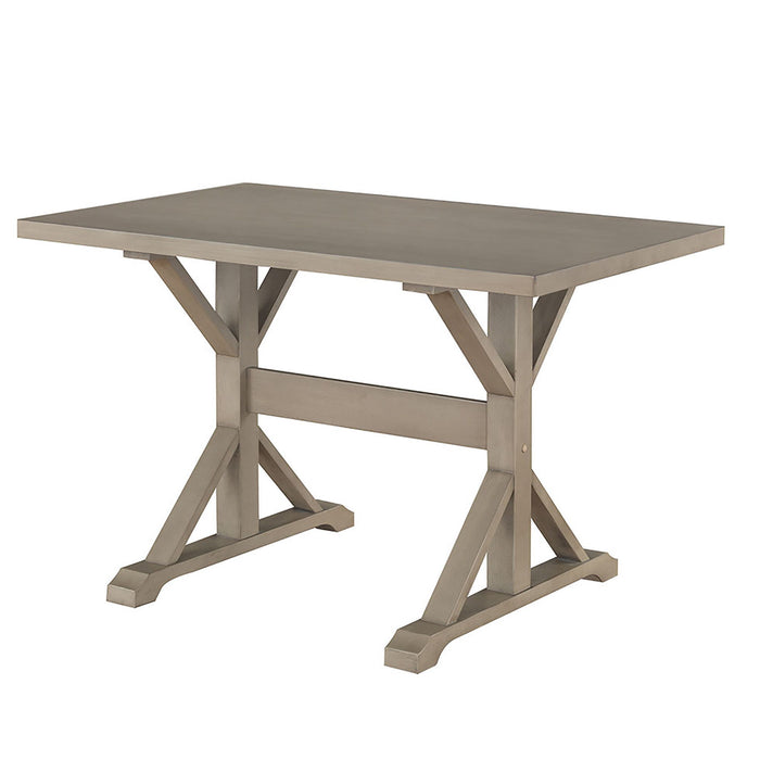 48" Solid Wood Trestle Base Dining Table - Gray