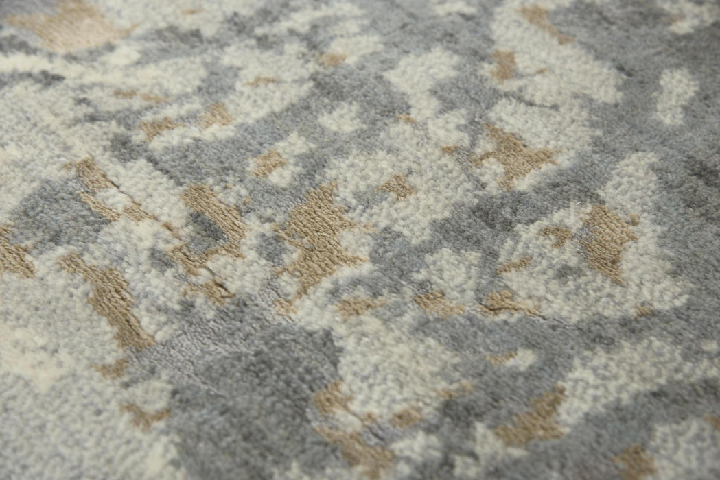 10' X 13' New Zealand Lambs Wool Abstract Hand Carved Handmade Area Rug (747572) - Gray / Light Gray / Beige / Ivory