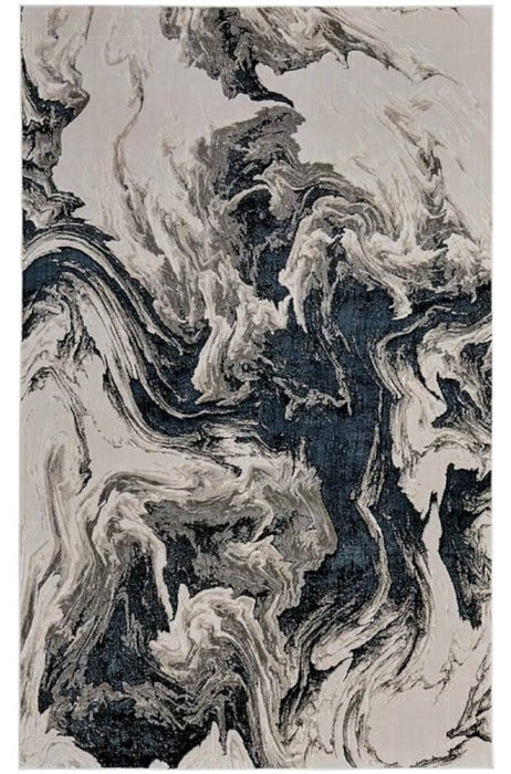 13' x 20' Abstract Power Loom Area Rug - Ivory Black And Taupe