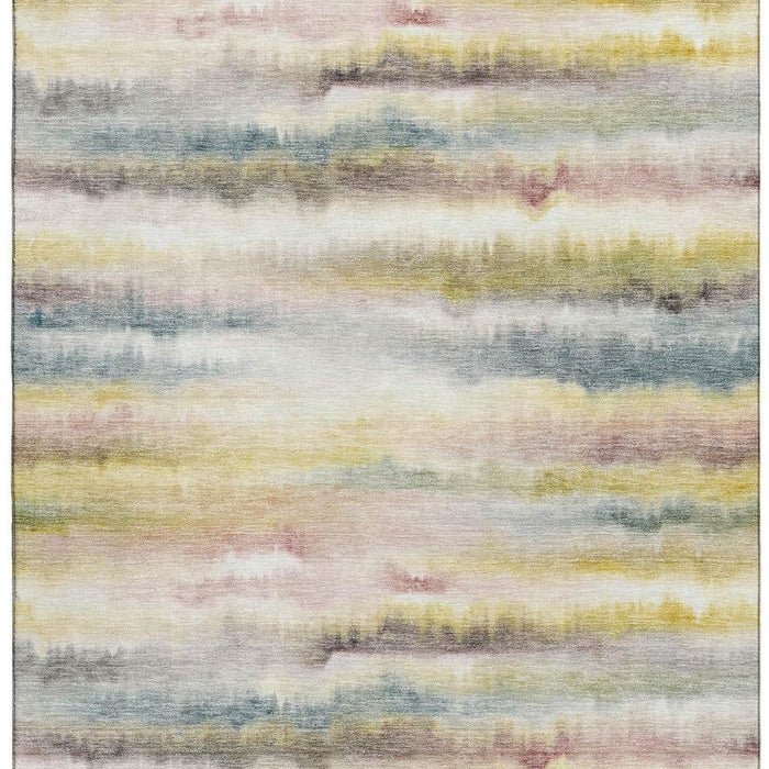 10' X 14' Striped Washable Area Rug With UV Protection (717749) - Gold / Ivory