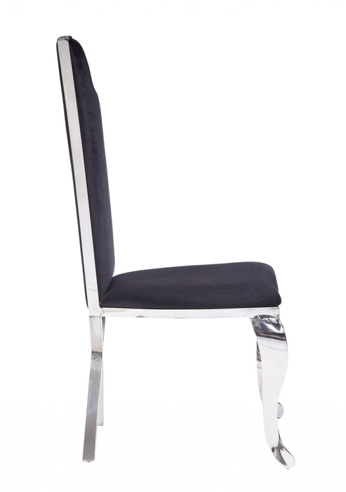 Upholstered Fabric Dining Room Side Chairs (Set of 2) - Black