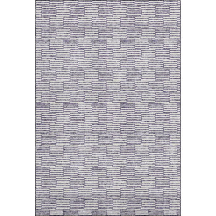 10' X 14' Abstract Geometric Washable Area Rug With UV Protection (672995) - Lilac / Ivory