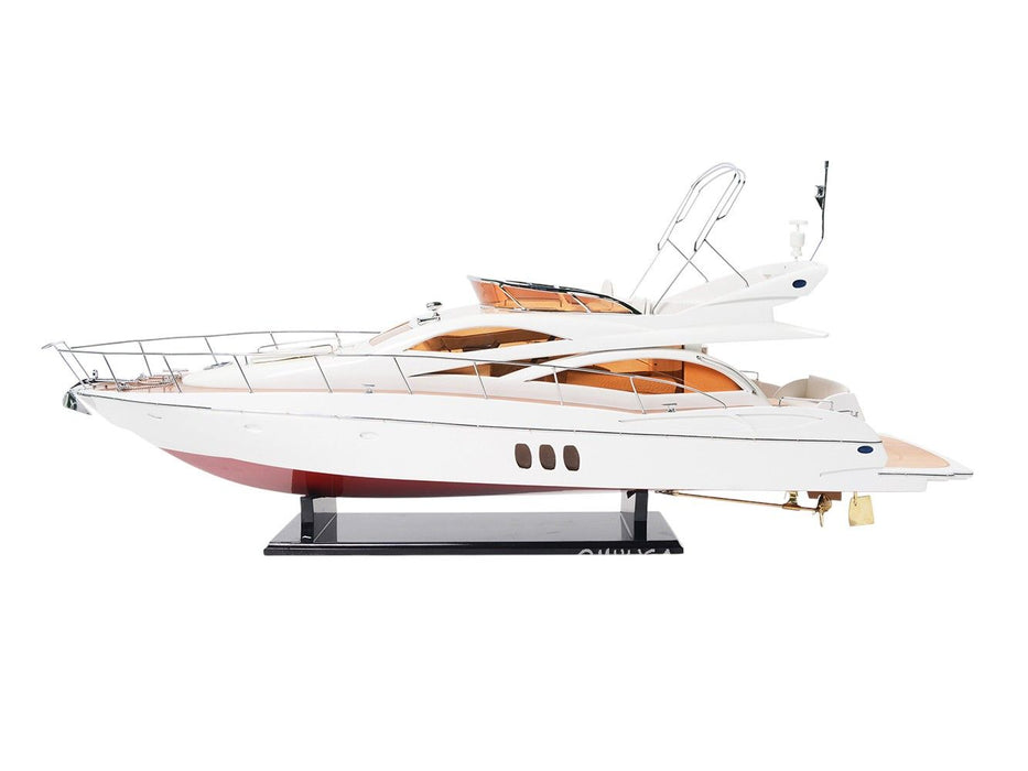 Hand Painted Model Boat - White / Light Brown