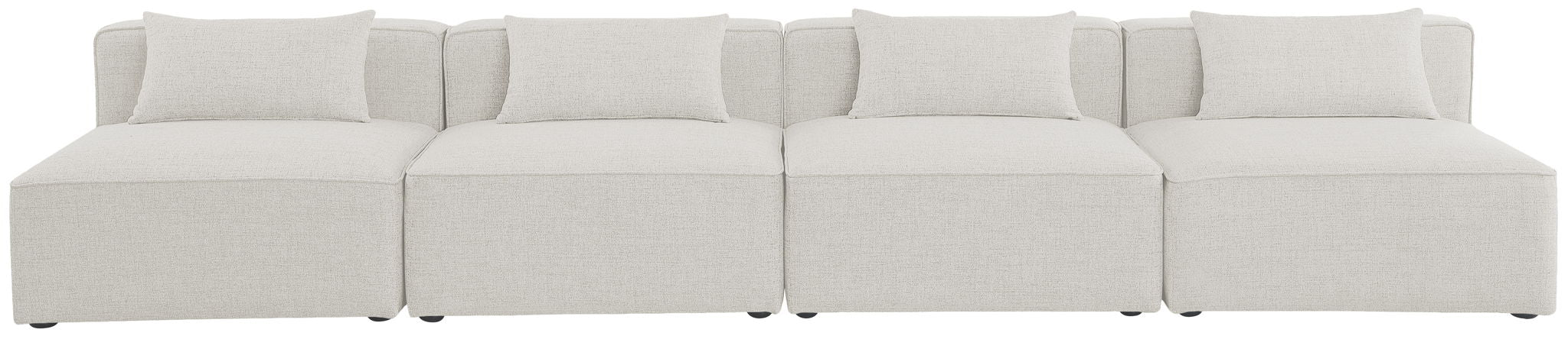 Cube - Linen Modular 4 Seat Armless Sofa
