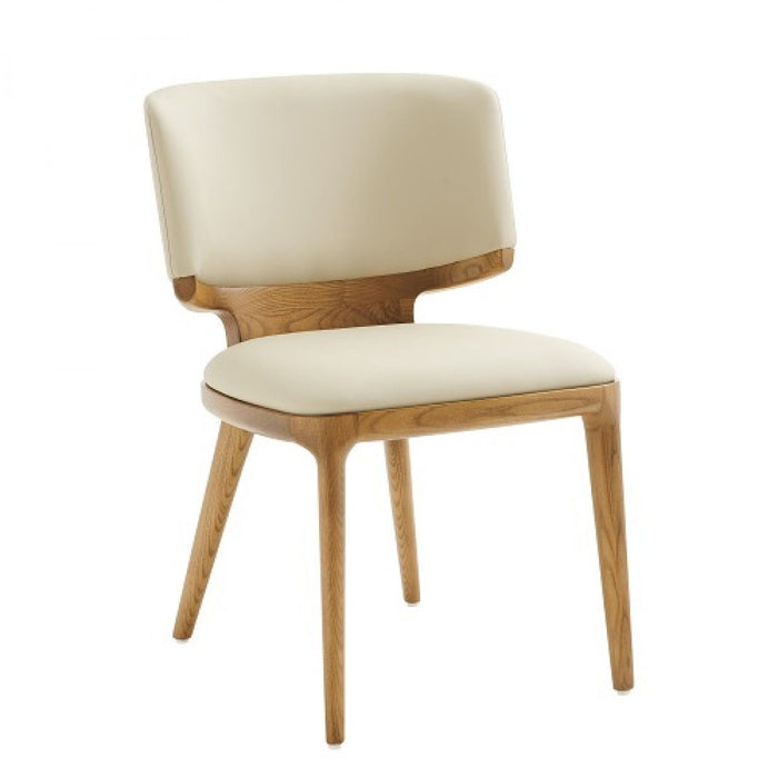 Upholstered Faux Leather King Louis Back Dining Side Chairs (Set of 2) - Beige