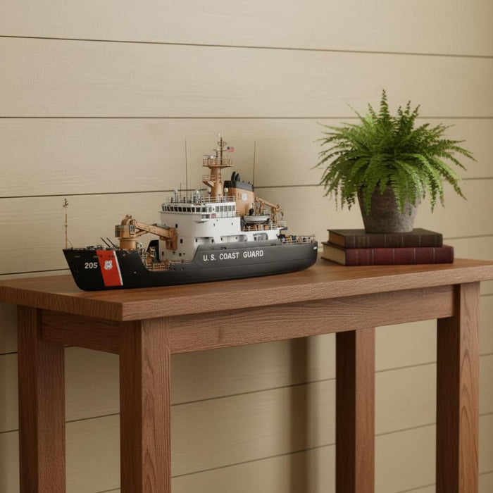 Hand Painted Model Boat (624429) - Black / White