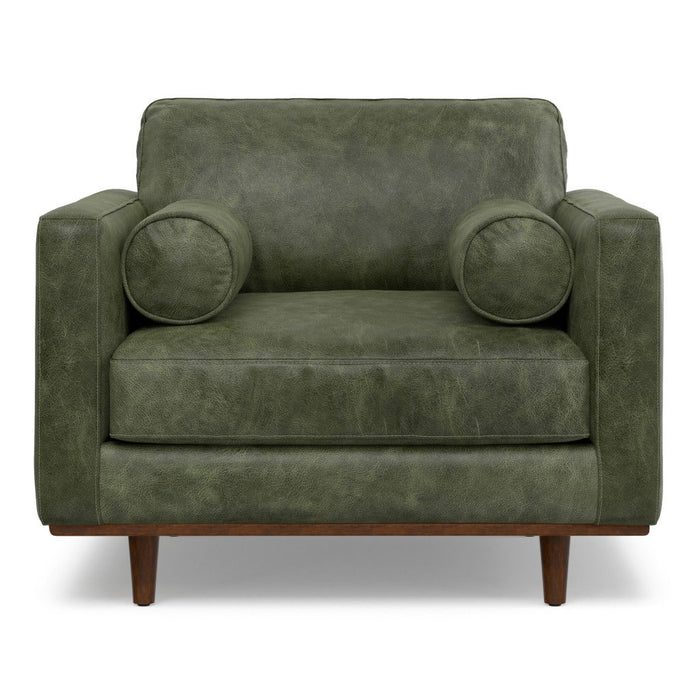 Leather Arm Chair - Green / Brown