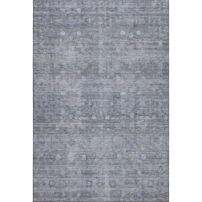 10' X 14' Geometric Washable Area Rug With UV Protection (700751) - Blue / Gray