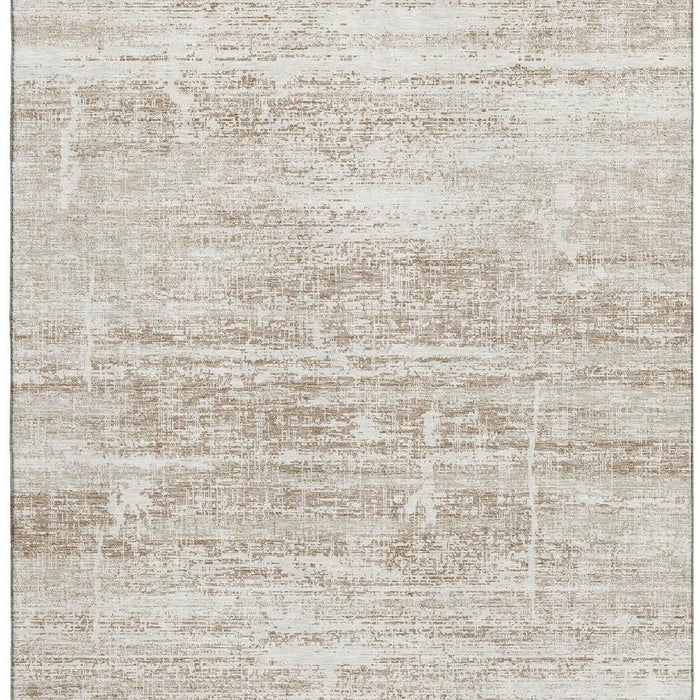 10' X 14' Abstract Washable Area Rug With UV Protection - Beige And Ivory