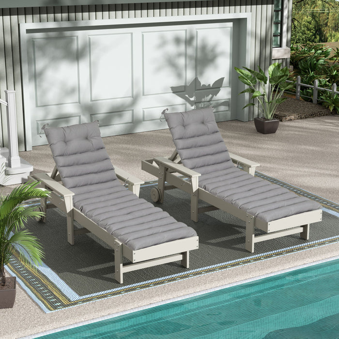Giga outdoor chaise lounge chair back and seat cushions set, comfortable and weather-resistant for outdoor relaxation.