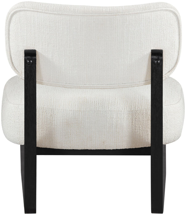Vetra - Linen Textured Fabric Upholstered Accent Chair With Black Base