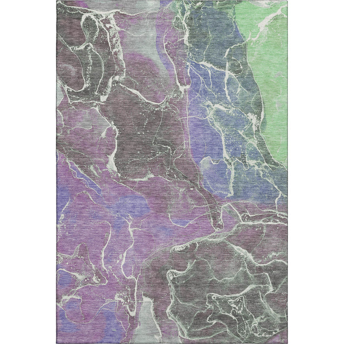 10' X 14' Abstract Washable Area Rug With UV Protection (701219) - Purple / Blue / Green
