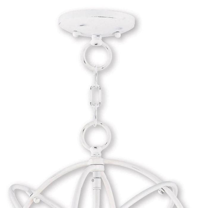 17" Three-Light Dimmable Chandelier With Shades - White