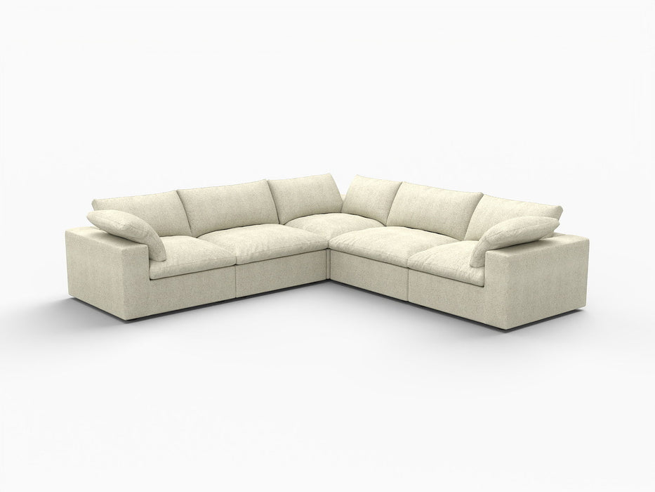 Blend Modular L Shaped Five Piece Corner Sectional - Khaki