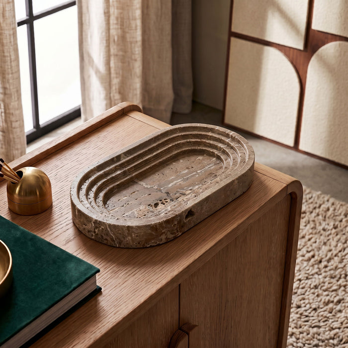 Marble tray by Meridian Furniture featuring a sleek, polished genuine marble surface perfect for elegant home decor.