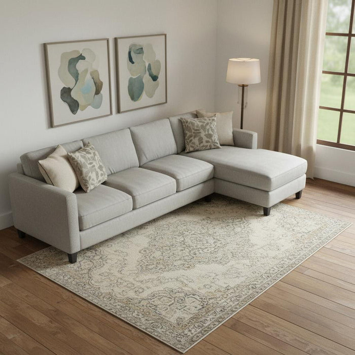 10' X 14' Abstract Washable Area Rug With UV Protection (710172) - Beige / Taupe / Lavender