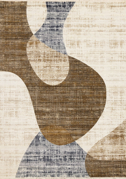 8' X 10' Abstract Area Rug (660228) - Cream / Blue / Brown
