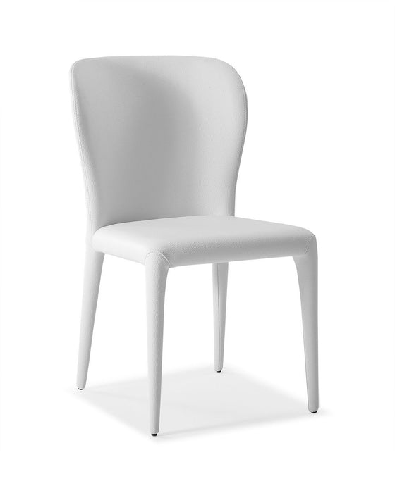 Faux Leather Dining Side Chairs (Set of 2) - White