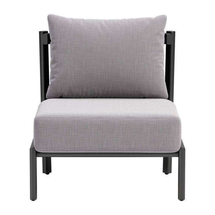 28" Fabric Side Chair - Gray / Black