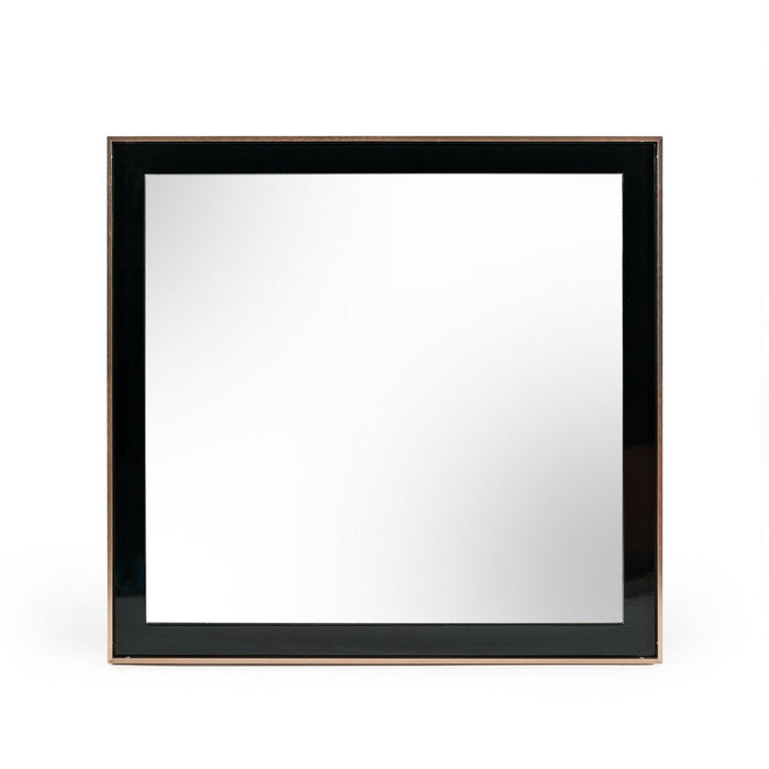 39" Framed Accent Mirror - Black / Rose Gold