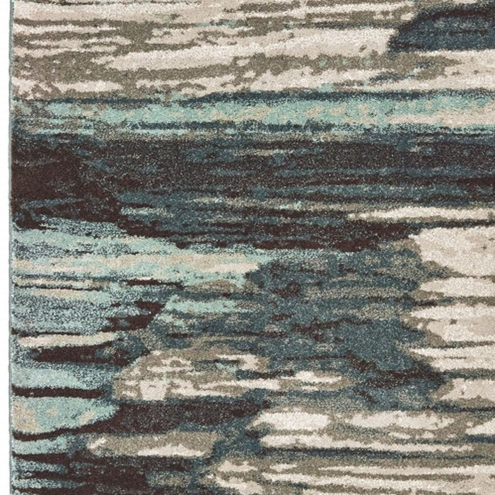 9' x 12' Ivory Blue Gray Abstract Layers Indoor Area Rug - Ivory Blue Gray
