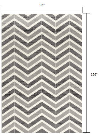 8' x 11' Chevron Dhurrie Area Rug - Gray