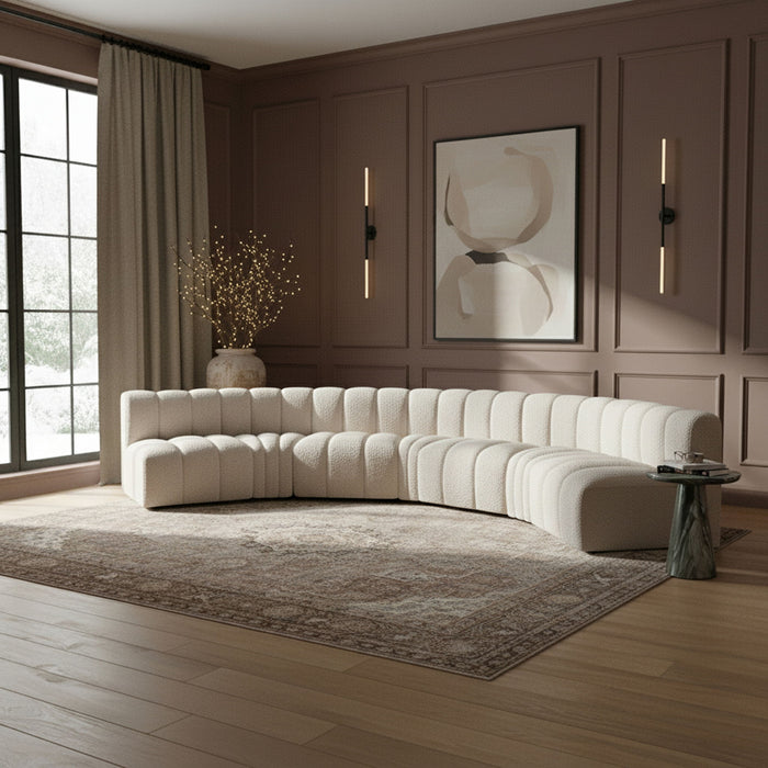 Arc - Boucle Fabric 7 Piece U-Shaped Modular Sofa