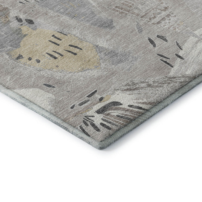 10' X 14' Geometric Washable Area Rug With UV Protection (694544) - Taupe / Beige / Gray