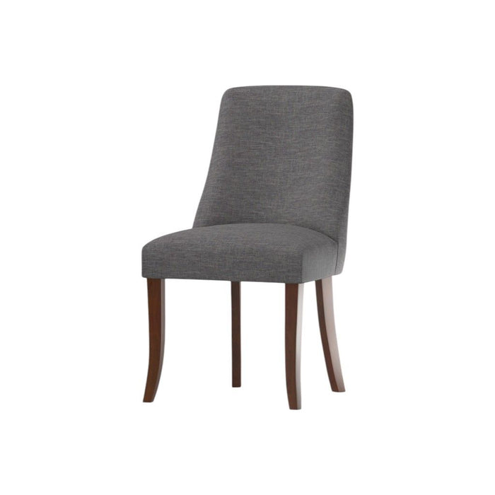 Solid Wood Dining Parsons Chairs (Set of 2) - Gray / Brown