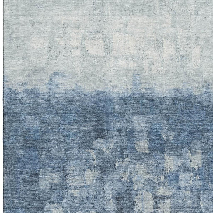10' X 14' Abstract Washable Area Rug With UV Protection (718466) - Navy Blue / Ivory