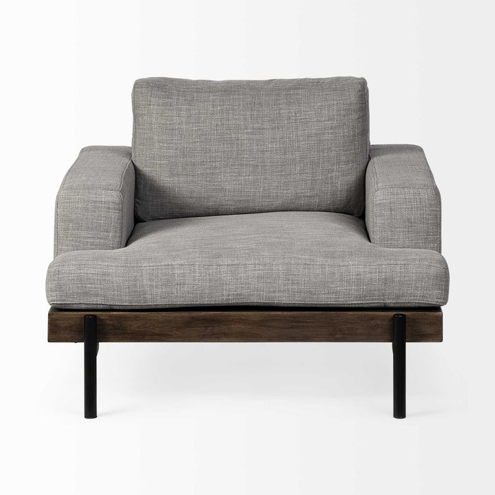 Fabric Club Chair - Gray And Black