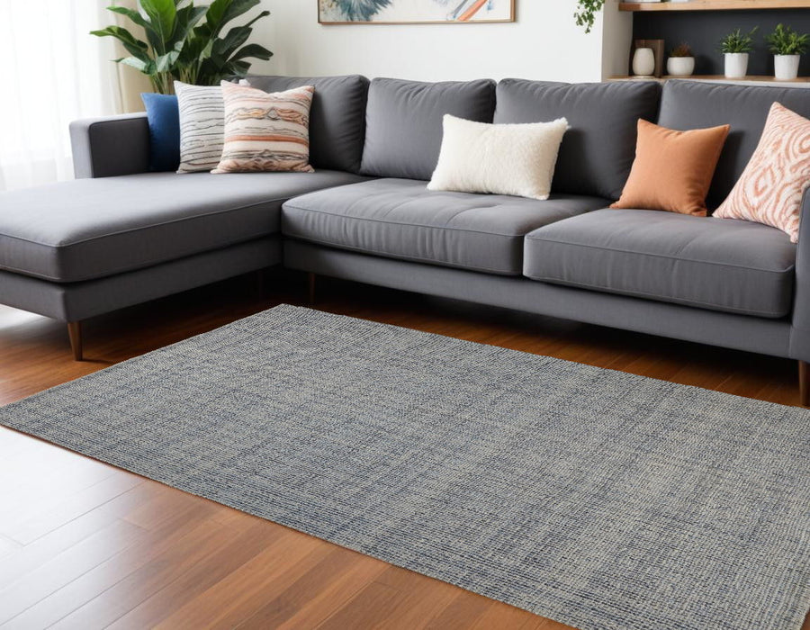10' x 14' Hand Woven Area Rug - Tan And Blue