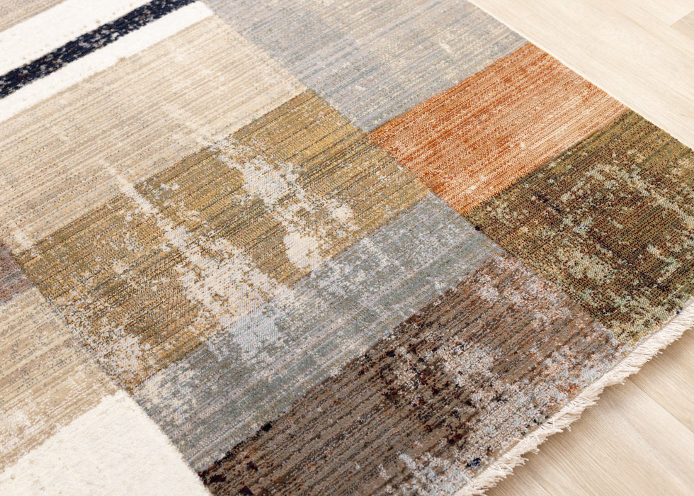 8' X 10' Geometric Area Rug (661344) - Beige / Orange / Brown