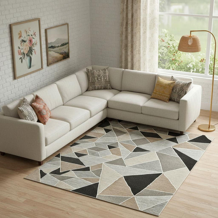 8' X 10' Wool Abstract Hand Tufted Area Rug (722228) - Blue / Ivory