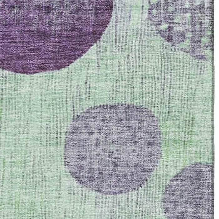 10' X 14' Geometric Washable Area Rug With UV Protection (707455) - Purple / Green