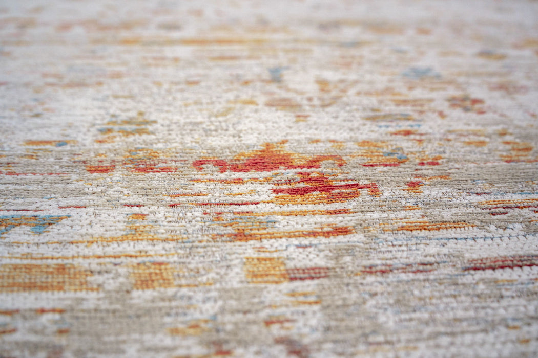 7' X 9' Tribal Washable Area Rug With UV Protection (609915) - Gray / White / Orange