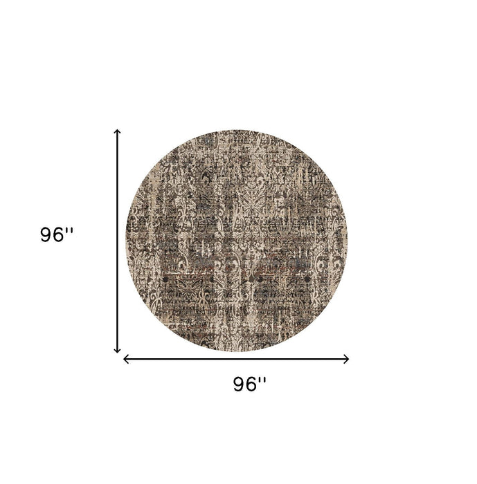 8' x 8' Round Area Rug - Gray