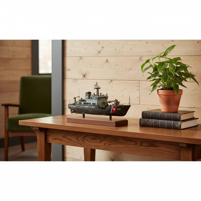 Hand Painted Model Boat - Dark Gray / Dark Brown