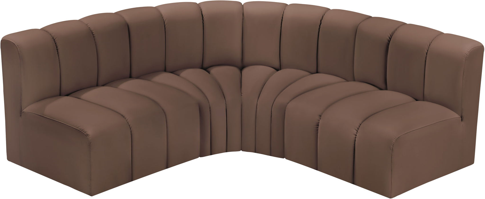 Arc - Faux Leather 4 Piece Corner Modular Sofa