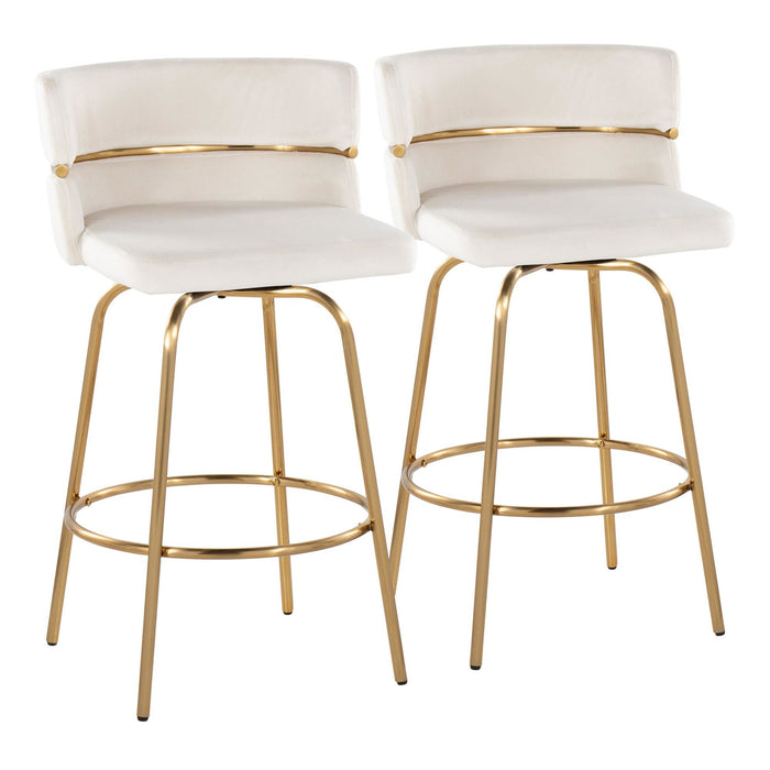 Cinch Claire - 26" Fixed-Height Counter Stool (Set of 2)- Gold Base