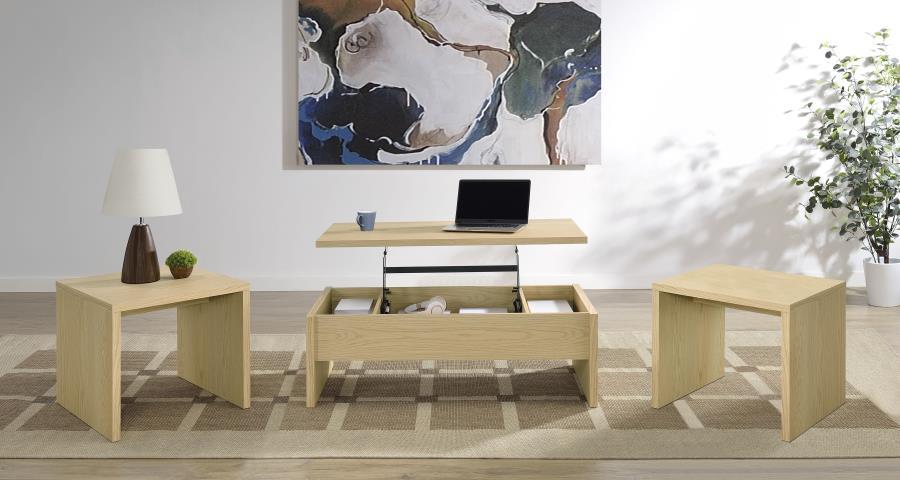 Canoga - Lift Top Cocktail Coffee Table Set - Light Oak