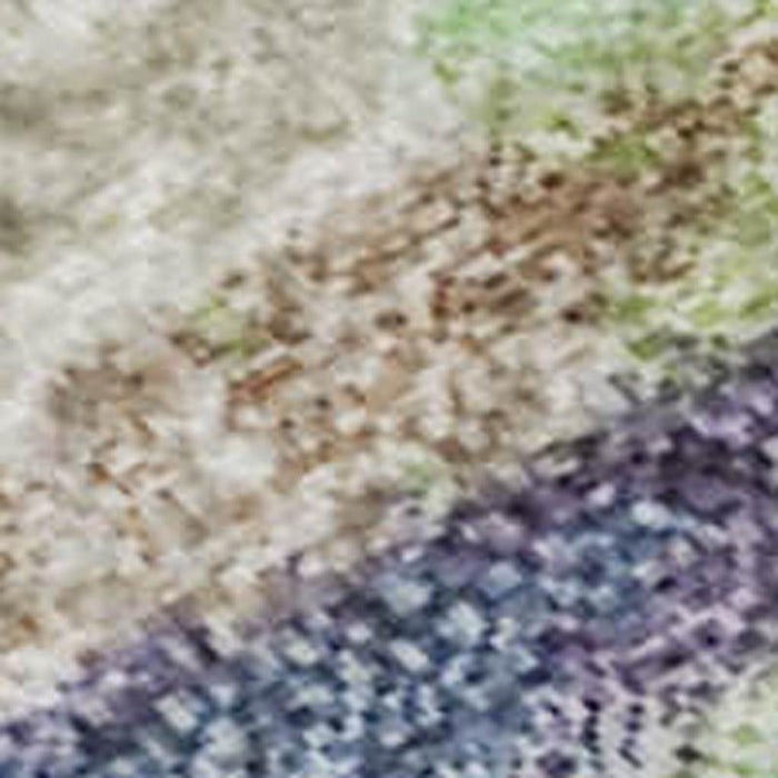 10' X 14' Striped Washable Area Rug With UV Protection (697470) - Beige / Purple / Mint Green